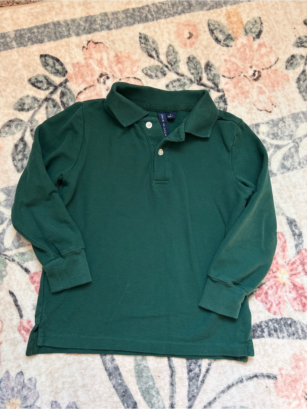 Janie and Jack Forest Green Long-Sleeve Polo